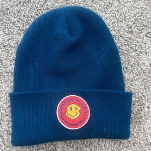 Dutch Bros Blue Beanie with Smiley Patch